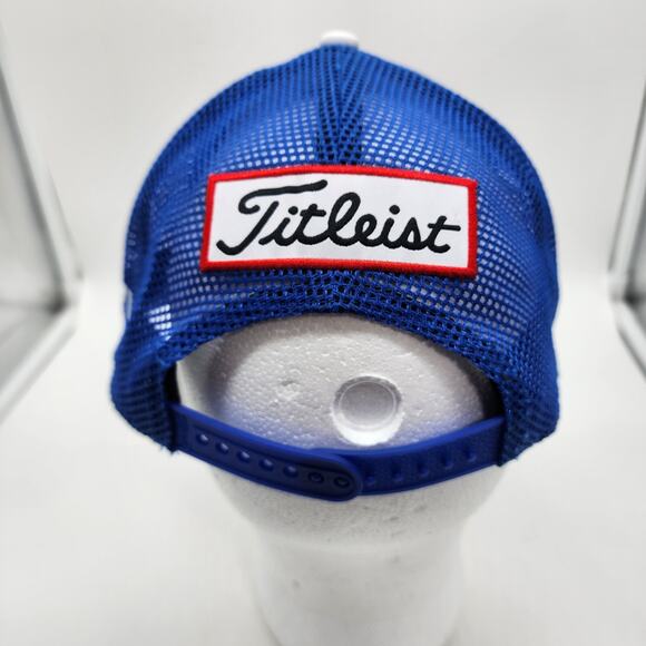 Titleist Pro V1 Snapback Trucker Hat Red White Blue Mesh Adjustable Golf Cap FJ - Picture 2 of 5